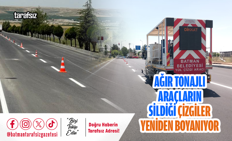 Ağır Tonajlı Araçların Sildiği Çizgiler Yeniden Boyanıyor