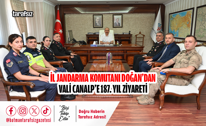 İl Jandarma Komutanı Doğan’dan Vali Canalp’e 187. Yıl Ziyareti