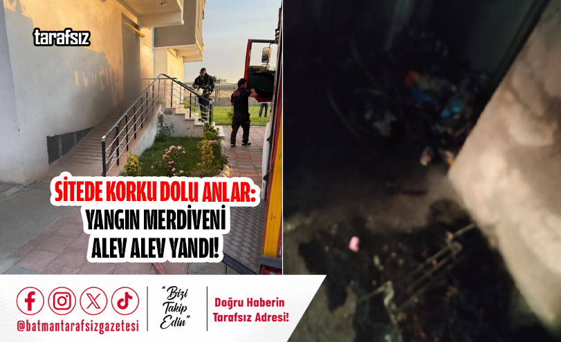 Sitede Korku Dolu Anlar: Yangın Merdiveni Alev Alev Yandı!