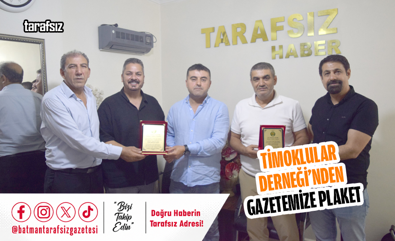 Timoklular Derneği’nden Gazetemize Plaket