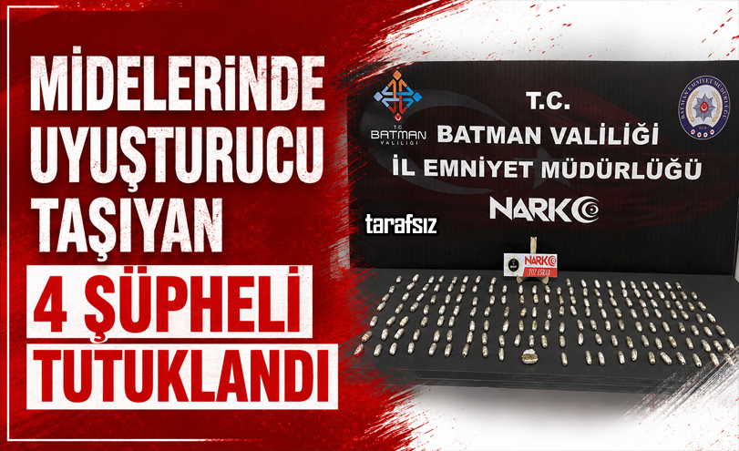 Midelerinde Uyuşturucu Taşıyan 4 Şüpheli Tutuklandı