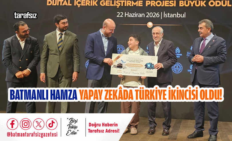 BATMANLI HAMZA YAPAY ZEKÂDA TÜRKİYE İKİNCİSİ OLDU!