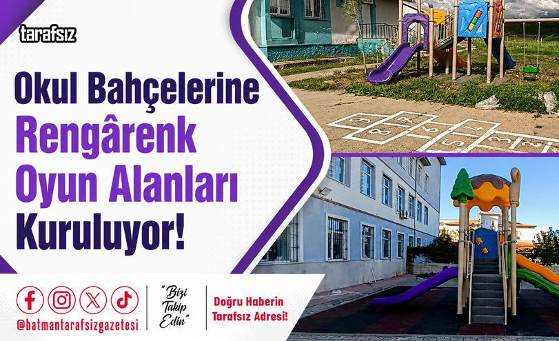 Okul Bahçelerine Rengârenk Oyun Alanları Kuruluyor!