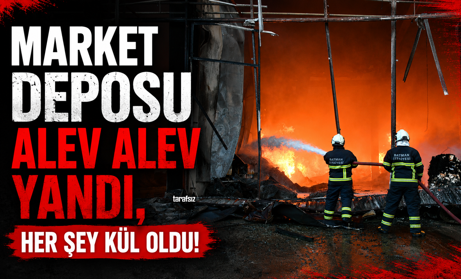 Market Deposu Alev Alev Yandı, Her Şey Kül Oldu!