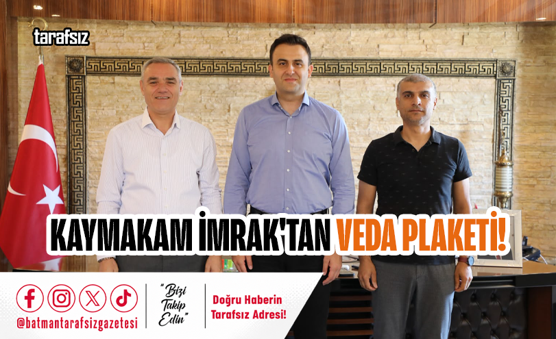 Kaymakam İmrak’tan Veda Plaketi!