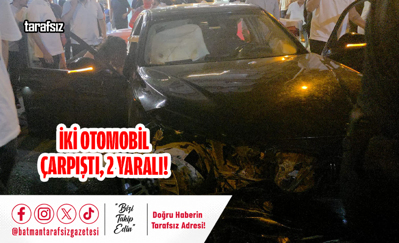 İki Otomobil Çarpıştı, 2 Yaralı!