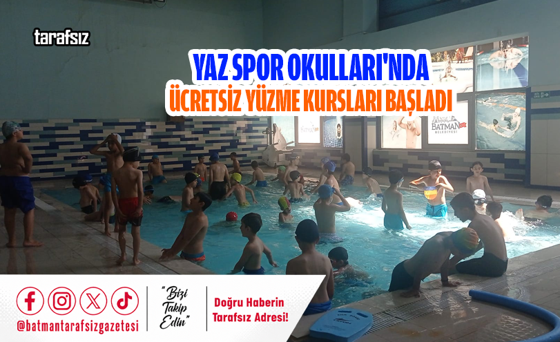 Yaz Spor Okulları’nda Ücretsiz Yüzme Kursları Başladı