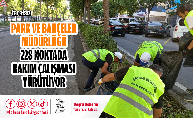 Park ve Bahçeler Müdürlüğü 228 Noktada Bakım Çalışması Yürütüyor
