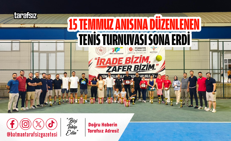 15 Temmuz Anısına Düzenlenen Tenis Turnuvası Sona Erdi