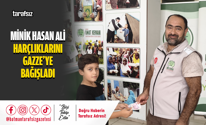 Minik Hasan Ali Harçlıklarını Gazze’ye Bağışladı