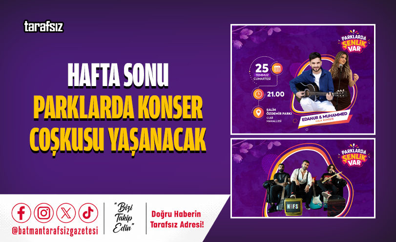Hafta Sonu Parklarda Konser Coşkusu Yaşanacak