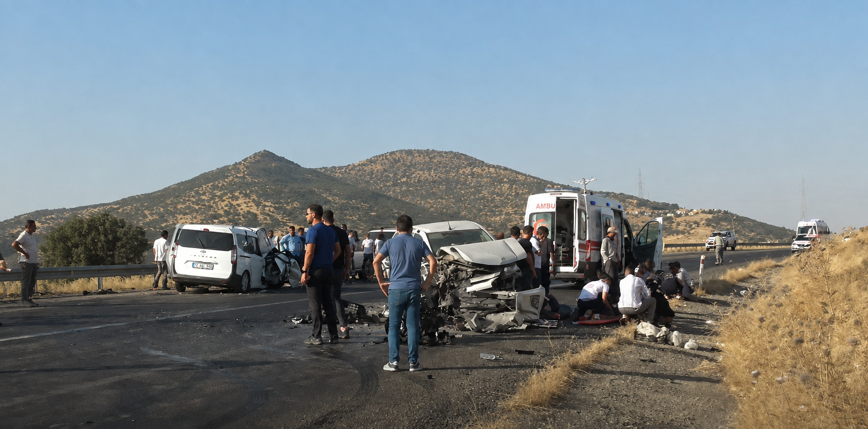 Gercüş’te İki Araç Kafa Kafaya Çarpıştı: 7 Yaralı