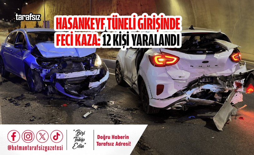 Hasankeyf Tüneli Girişinde Feci Kaza: 12 Kişi Yaralandı