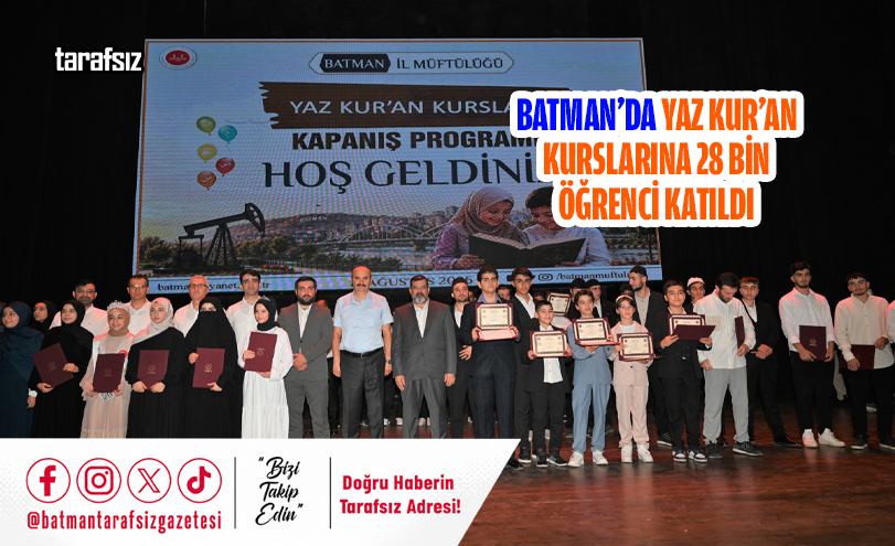 Batman’da Yaz Kur’an Kurslarına 28 Bin Öğrenci Katıldı