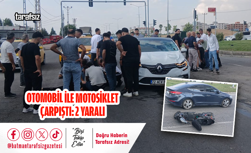 Otomobil ile Motosiklet Çarpıştı: 2 Yaralı