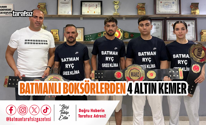 Batmanlı Boksörlerden 4 Altın Kemer