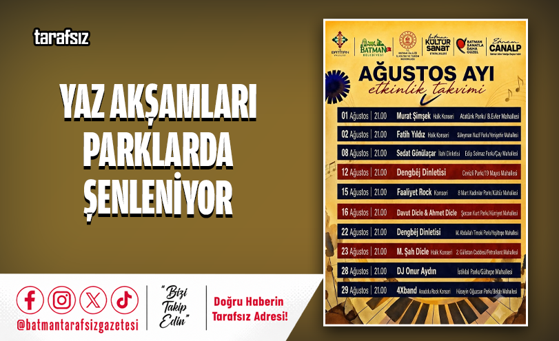 Yaz Akşamları Parklarda Şenleniyor