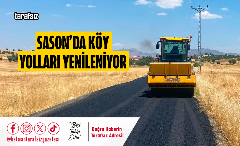 Sason’da Köy Yolları Yenileniyor