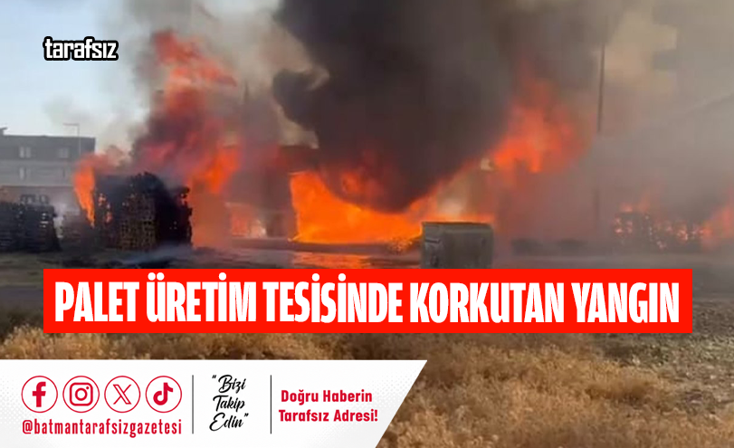 Palet Üretim Tesisinde Korkutan Yangın