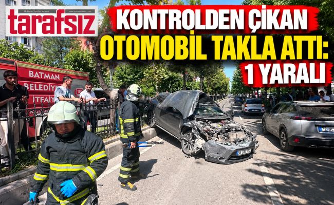 Kontrolden Çıkan Otomobil Takla Attı: 1 Yaralı