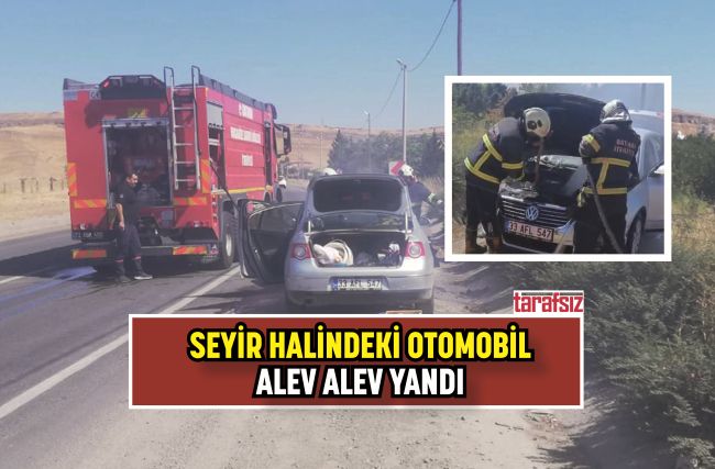 Seyir Halindeki Otomobil Alev Alev Yandı