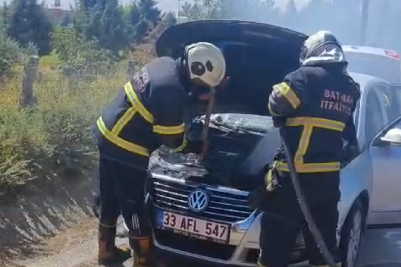 Seyir Halindeki Otomobil Alev Alev Yandı