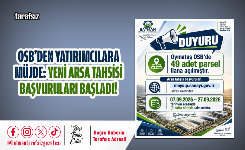 OSB’den Yatırımcılara Müjde: Yeni Arsa Tahsisi Başvuruları Başladı!