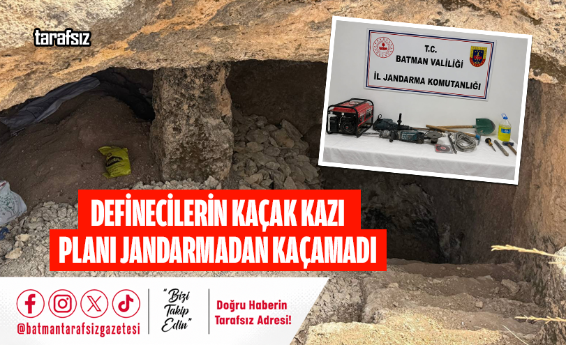 DEFİNECİLERİN KAÇAK KAZI PLANI JANDARMADAN KAÇAMADI