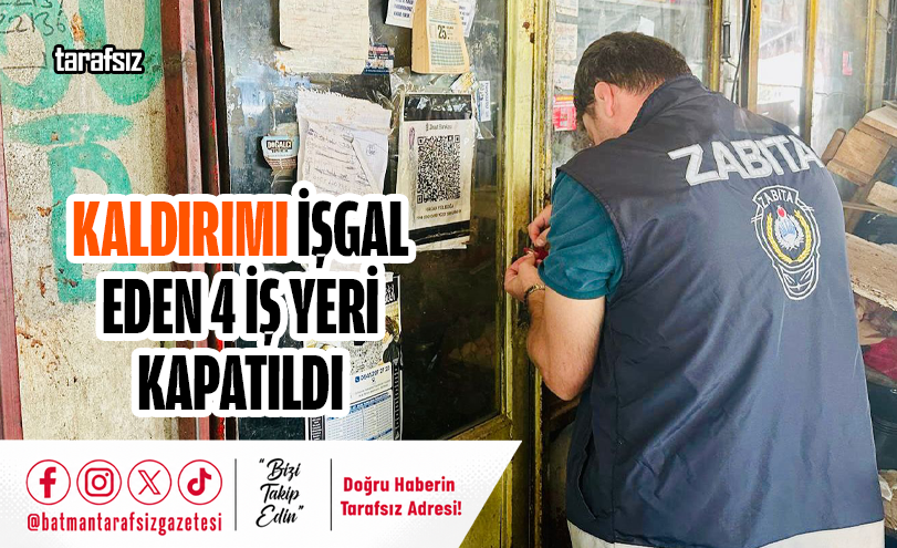 Kaldırımı İşgal Eden 4 İş Yeri Kapatıldı
