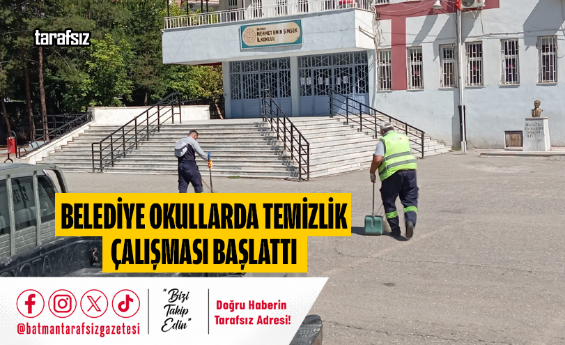 Belediye Okullarda Temizlik Çalışması Başlattı
