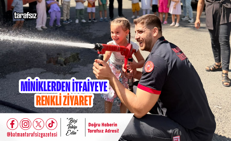MİNİKLERDEN İTFAİYEYE RENKLİ ZİYARET