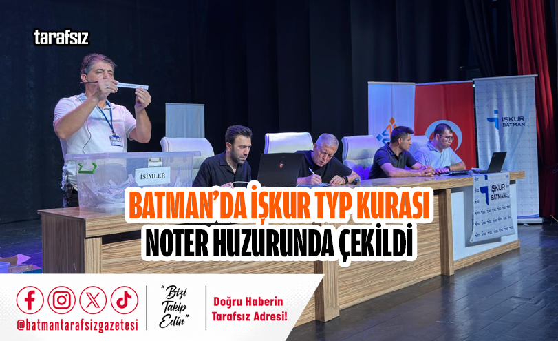 Batman’da İŞKUR TYP Kurası Noter Huzurunda Çekildi