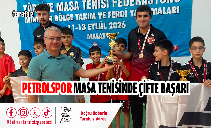 PETROLSPOR MASA TENİSİNDE ÇİFTE BAŞARI
