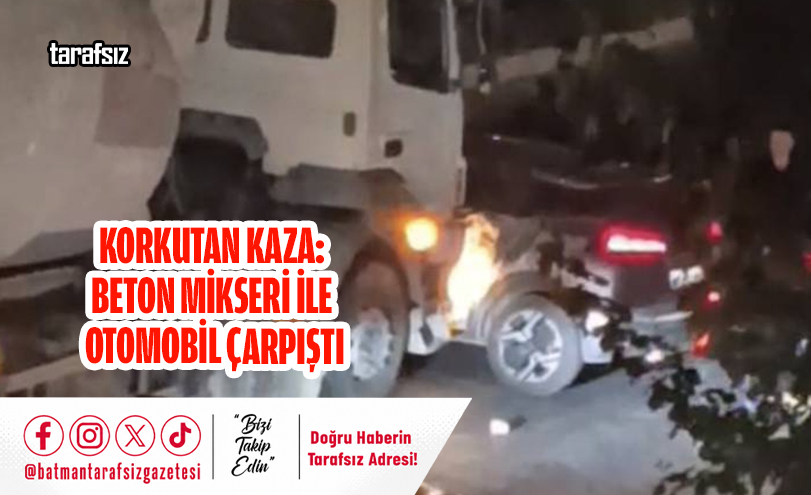 Beton Mikseri ile Otomobil Çarpıştı: 1 Yaralı