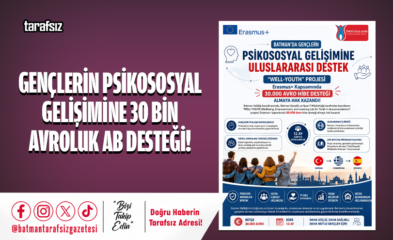 Gençlerin Psikososyal Gelişimine 30 Bin Avroluk AB Desteği!