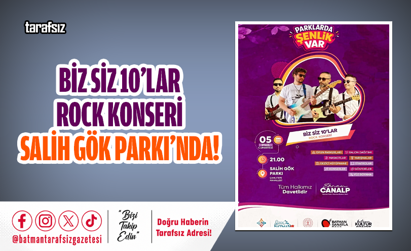 Biz Siz 10’lar Rock Konseri Salih Gök Parkı’nda!
